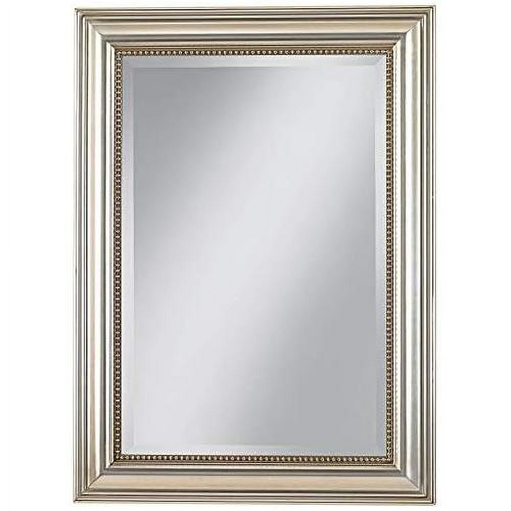 Stuart Contemporary Silver Leaf & Gold Glaze Rectangular Wall Mirror 27"x37"