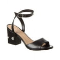 thumbnail image 1 of Stuart Weitzman Allshine Block 75 Leather Sandal, 7, Black, 1 of 5