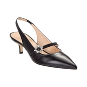 Stuart Weitzman Aura Mary Jane Leather Slingback Pump, 6.5, Black