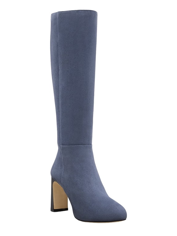 Babette Platform Zip Suede Boot, 9, Blue