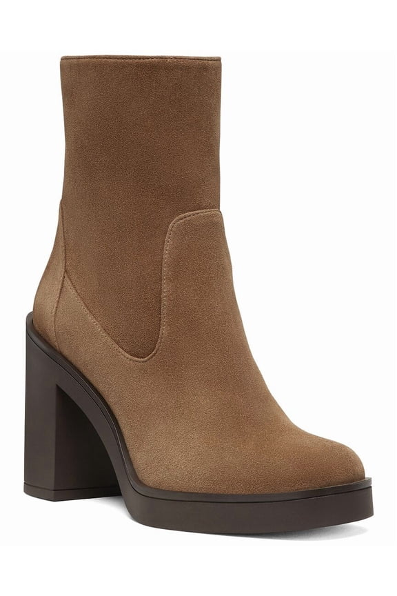 Bethenny 80 Suede Zip Bootie, 10, Brown