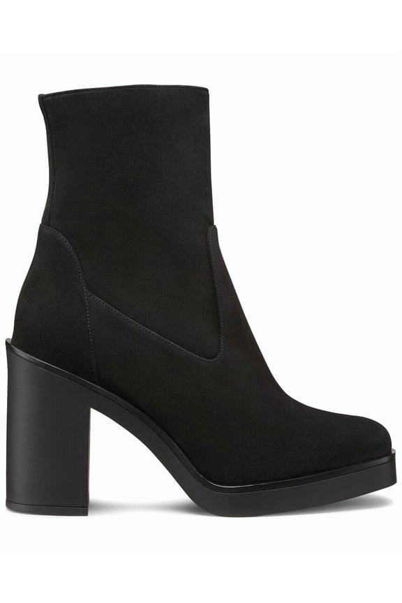 Bethenny 80 Suede Zip Bootie, 9, Black