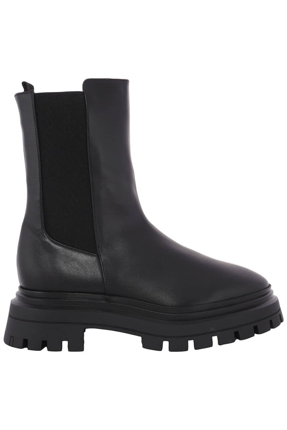 Black Leather Bedford Bootie, Brand Size 36 ( US Size 5.5 )