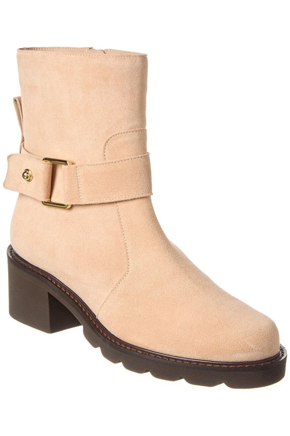 Boulevard Moto Zip Suede Bootie, 9.5, Brown