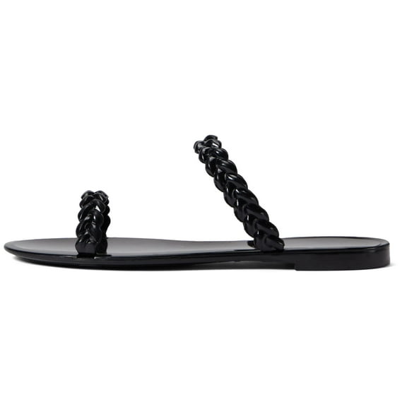 Stuart Weitzman Braida Sawyer Jelly Sandal Black 6 B