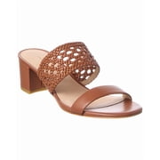 Stuart Weitzman Briar Block 50 Leather Sandal, 9.5, Brown
