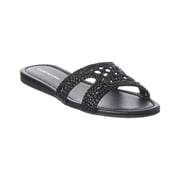 Stuart Weitzman Briar Leather Sandal, 6.5, Black