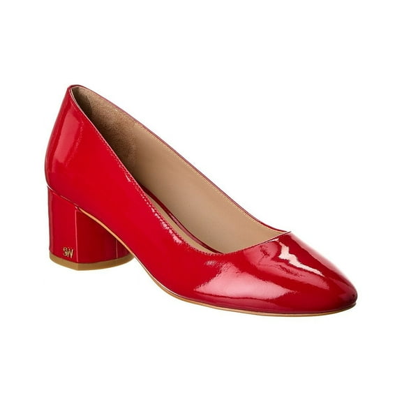 Stuart Weitzman Bridget 50 Block Patent Pump, 6.5, Red