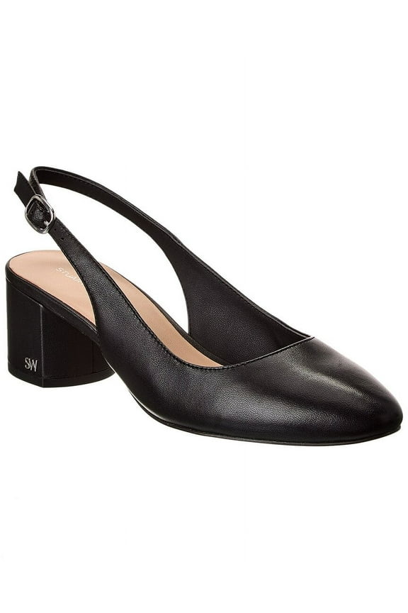Bridgt 50 Leather Slingback Pump, 6, Black