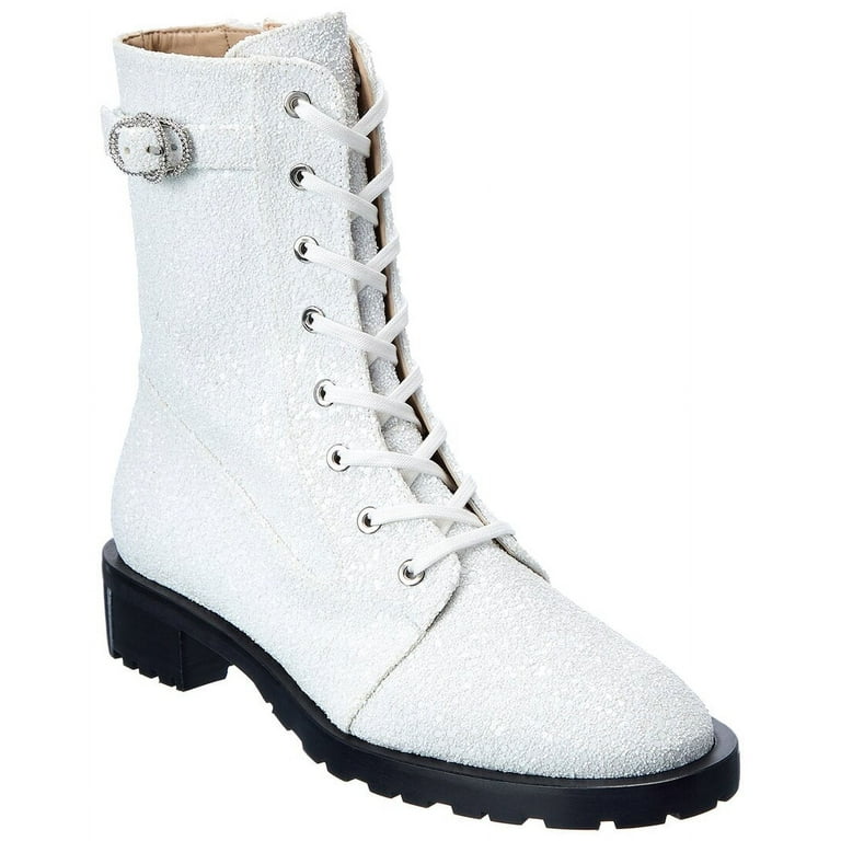 新作コレクション通販 Crystal Buckle Lace-Up Boots - 靴