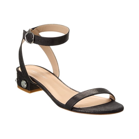 Stuart Weitzman Dancer Allshine 25 Suede Block Sandal, 6.5, Black
