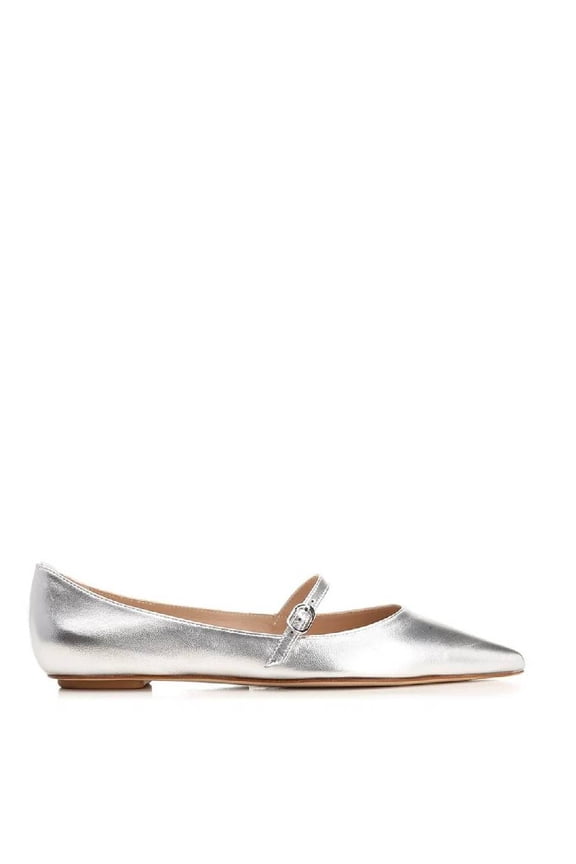 Emilia Metallic Mary Jane Flats, Brand Size 37 ( US Size 6.5 )