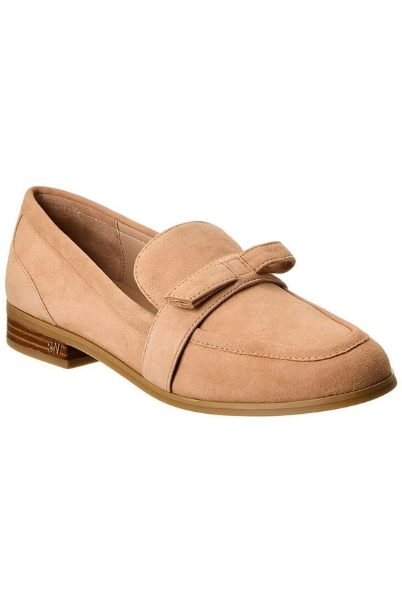 Emma Bow Suede Loafer, 9, Beige