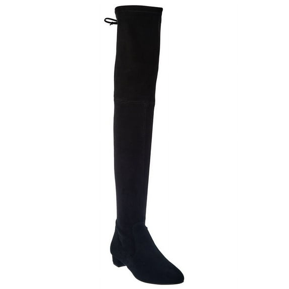 Stuart Weitzman Genna 25 Suede Over-The-Knee Boot, 4, Black