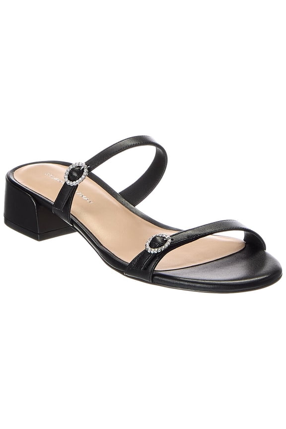Ginger Xtal Block 35 Leather Sandal, 10, Black