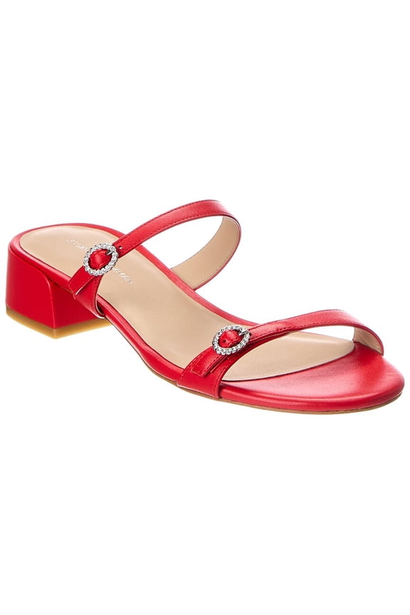 Ginger Xtal Block 35 Leather Sandal, 6.5, Red