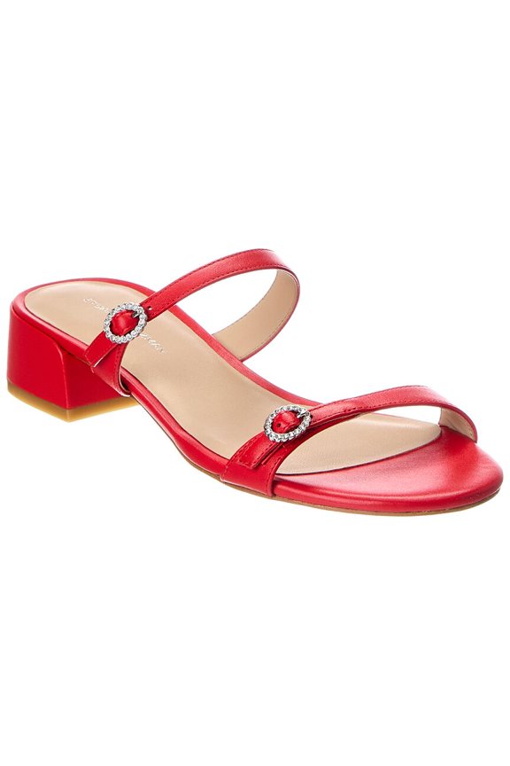 Ginger Xtal Block 35 Leather Sandal, 7.5, Red