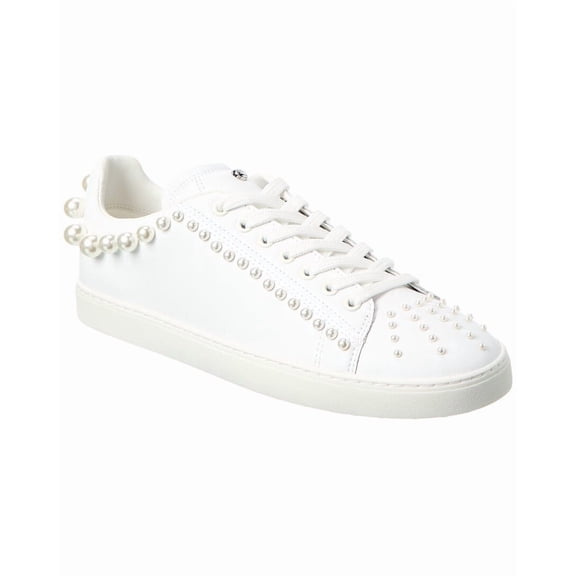 Stuart Weitzman Goldie Leather Sneaker, 8, White