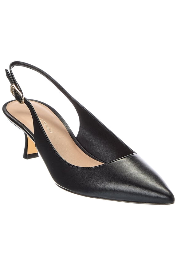 Isla 50 Leather Slingback Pump, 7, Black