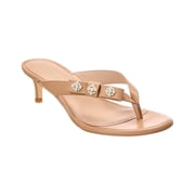 Stuart Weitzman Julietta 50 Leather Sandal, 8 B, Beige