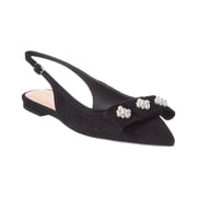Stuart Weitzman Julietta Suede Slingback, 9, Black