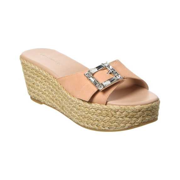 Stuart Weitzman June 75 Suede Wedge Slide, 8.5, Pink