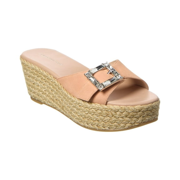 Stuart Weitzman June 75 Suede Wedge Slide, 9.5, Pink