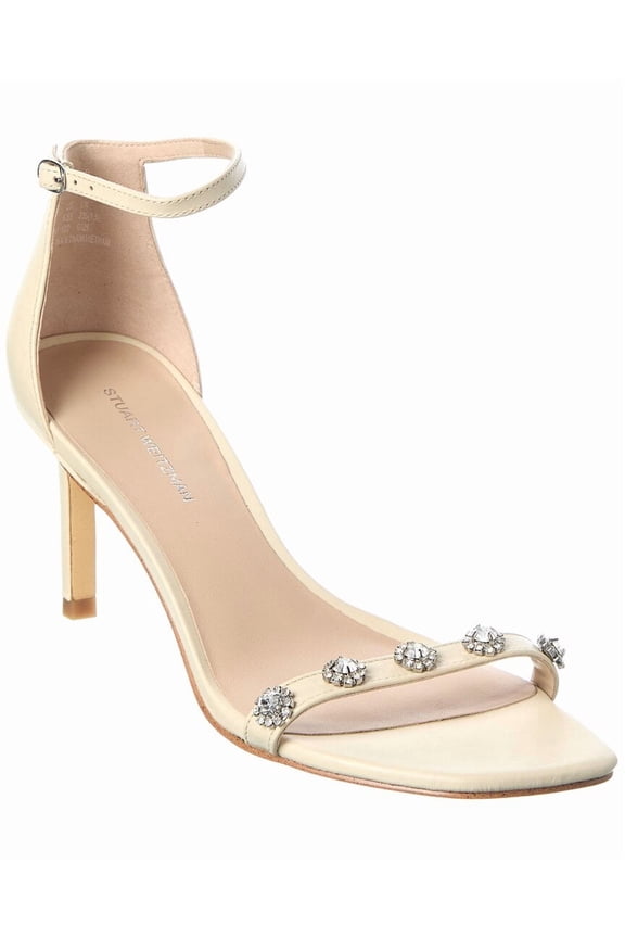 Justina 75 Leather Sandal, 10, White