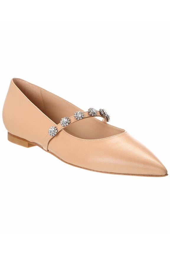 Justina Leather Mary Jane, 8, Beige