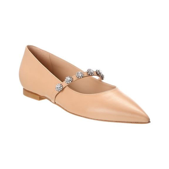 Stuart Weitzman Justina Leather Mary Jane, 9.5, Beige