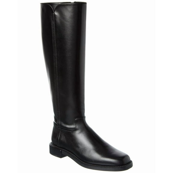 Stuart Weitzman Leather Knee-High Riding Boot, 6.5, Black