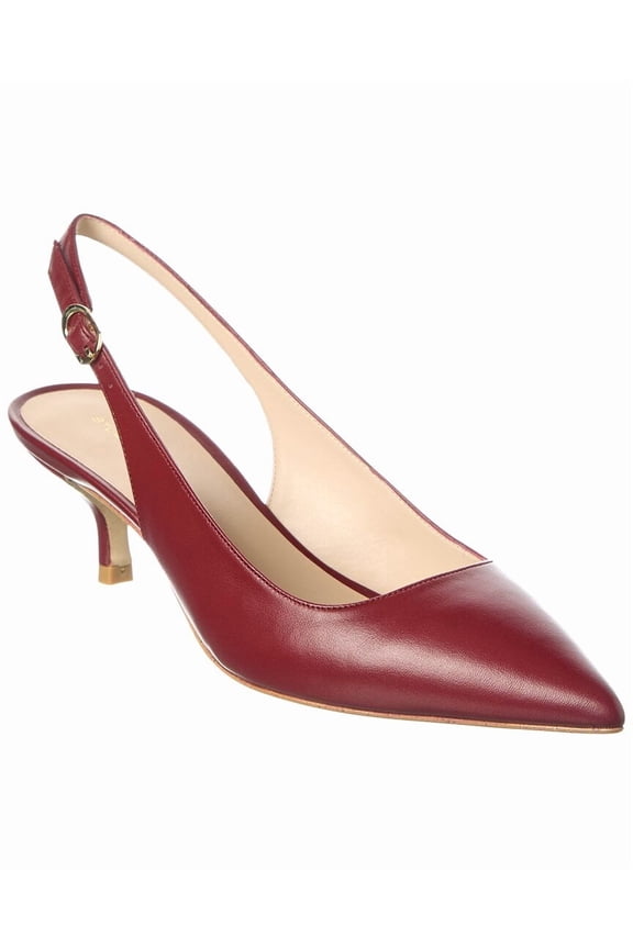 Leigh 50 Leather Slingback Pump, 6, Red