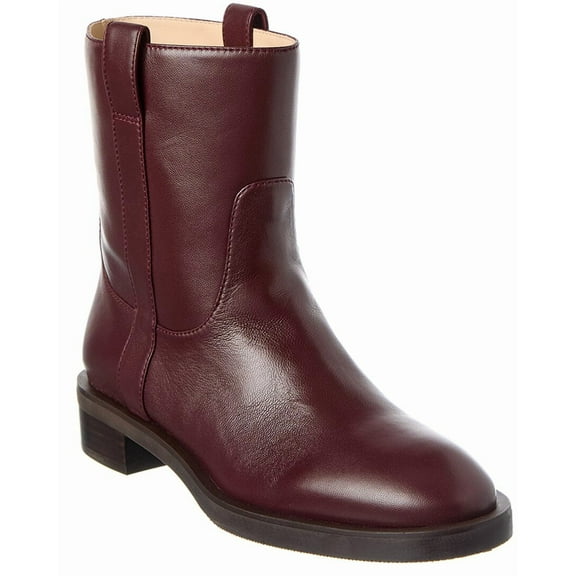 Stuart Weitzman Lenora Leather Bootie, 9.5, Red