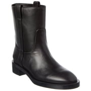 Stuart Weitzman Lenora Leather Bootie, 9, Black
