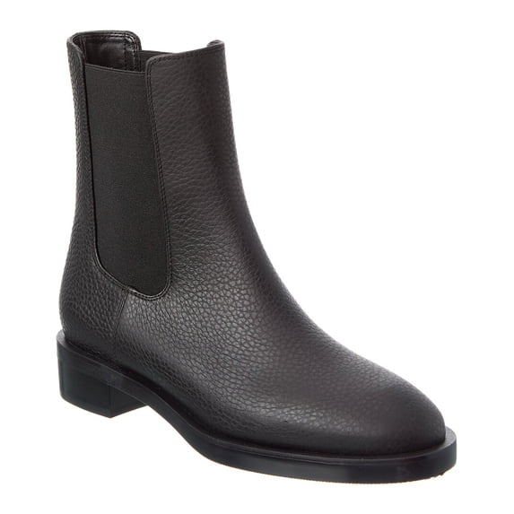 Stuart Weitzman Lenora Leather Chelsea Bootie, 8, Black