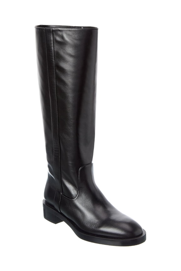 Lenora Leather Knee-High Boot, 7, Black