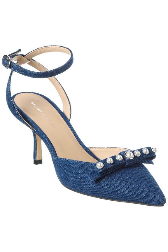 Luella Strap 75 Denim Pump, 8, Blue