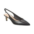 thumbnail image 1 of Stuart Weitzman Mara 50 Leather Slingback Pump, 6.5, Black, 1 of 5