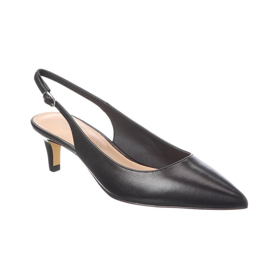 Stuart Weitzman Mara 50 Leather Slingback Pump, 6.5, Black