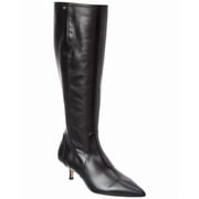 Stuart Weitzman Mara 50 Zip Leather Knee-High Boot, 6.5, Black