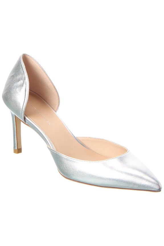 Mara 75 Dorsay Leather Pump, 8, Silver