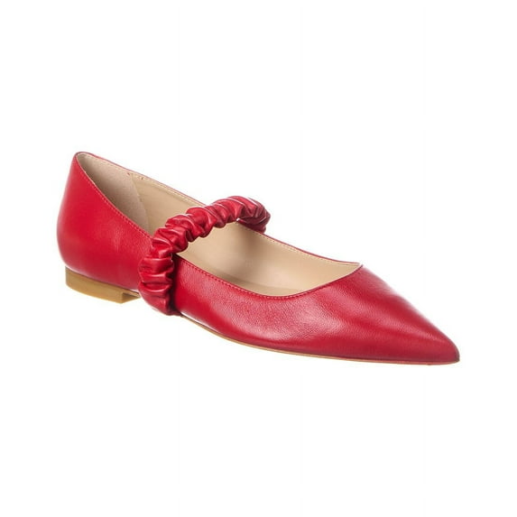 Stuart Weitzman Maxine Leather Ballet Flat, 6.5, Red