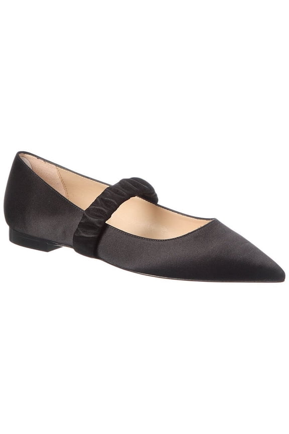 Maxine Satin Ballet Flat, 6.5, Black