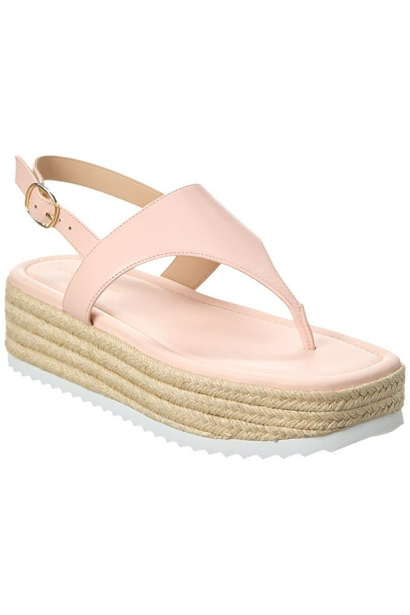 Mel Leather Espadrille Flatform Sandal, 8.5, Pink