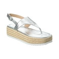 thumbnail image 1 of Stuart Weitzman Mel Patent Espadrille Flatform Sandal, 10, Silver, 1 of 5