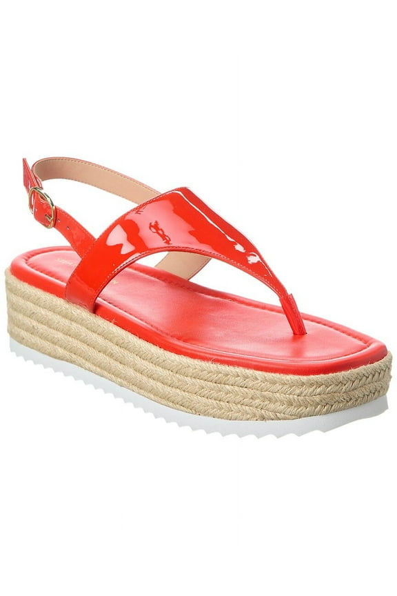 Mel Patent Espadrille Flatform Wedge Sandal, 9, Red