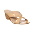 thumbnail image 1 of Stuart Weitzman Miami 50 Leather Wedge Sandal, 6.5, Tan, 1 of 5