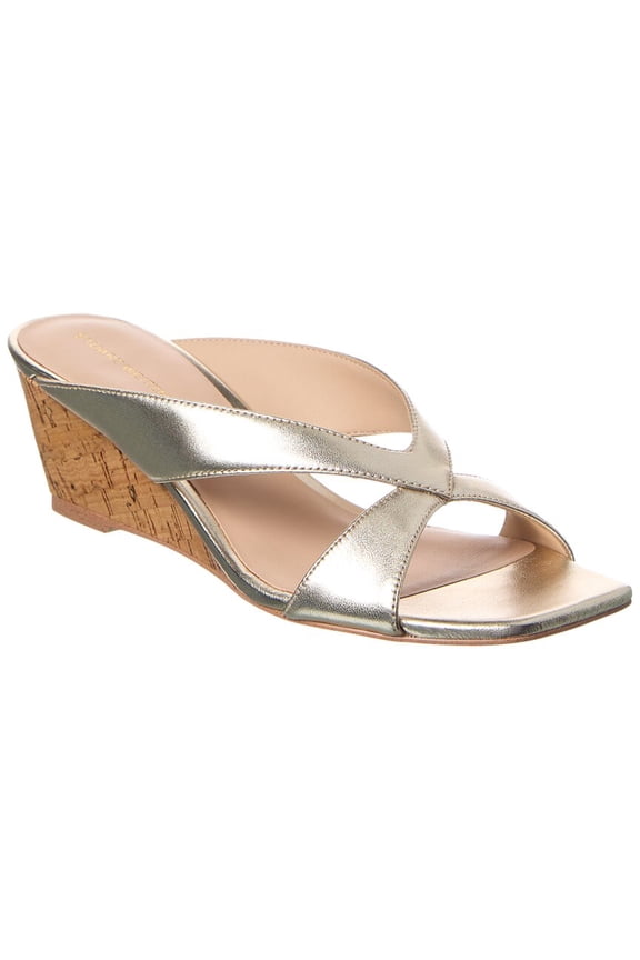 Miami 50 Leather Wedge Sandal, 9.5, Gold