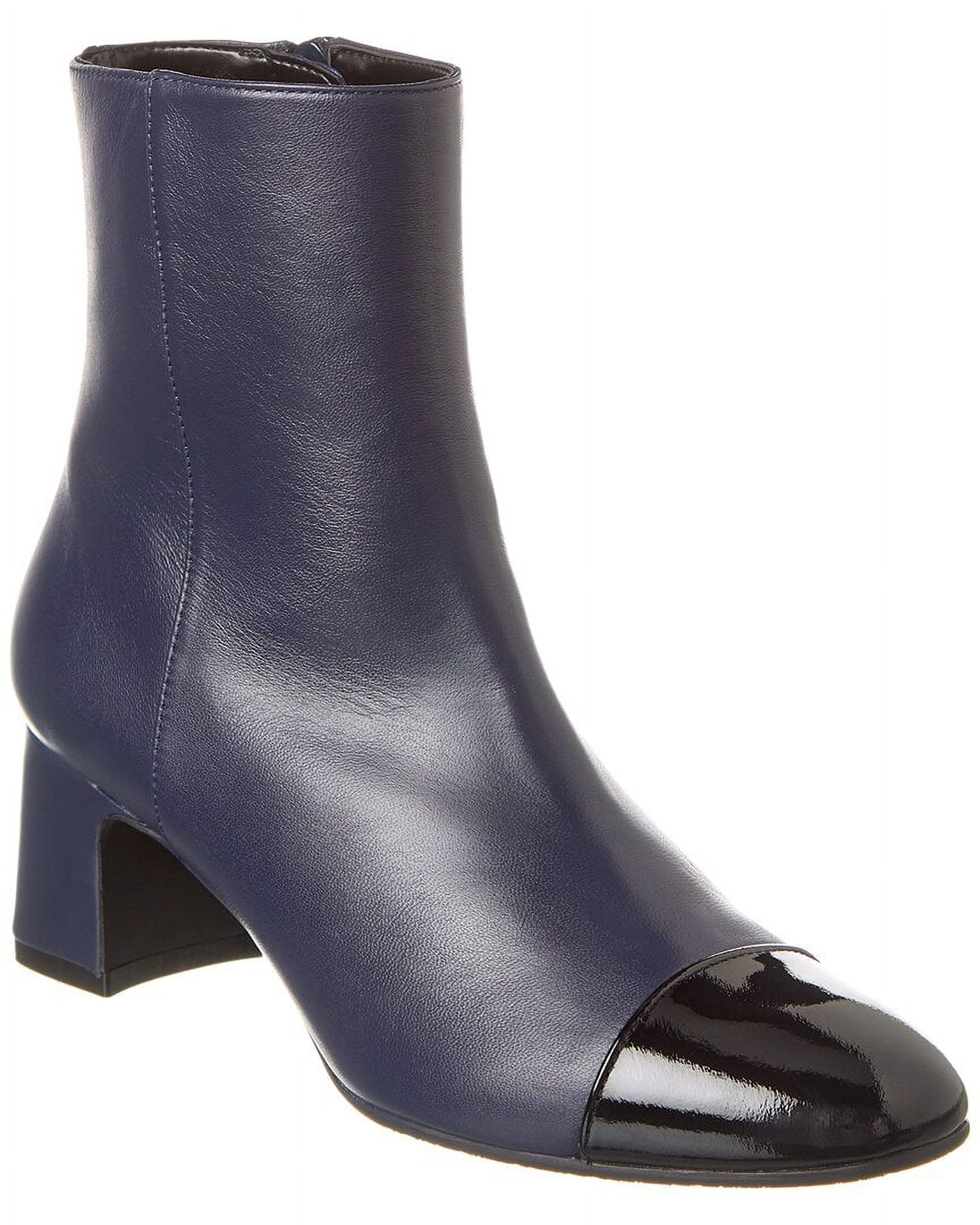 Blue leather bootie clearance