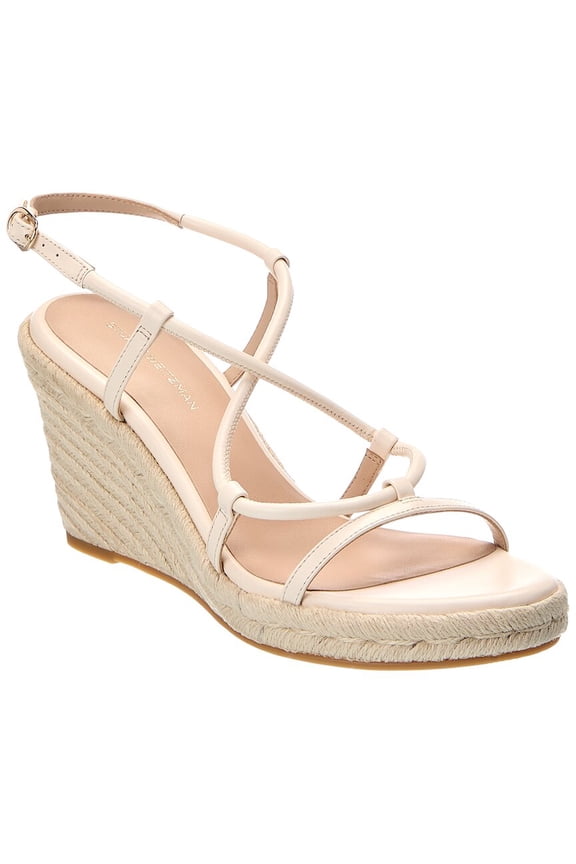 Nilla Espadrille Leather Wedge Sandal, 9.5 B, White
